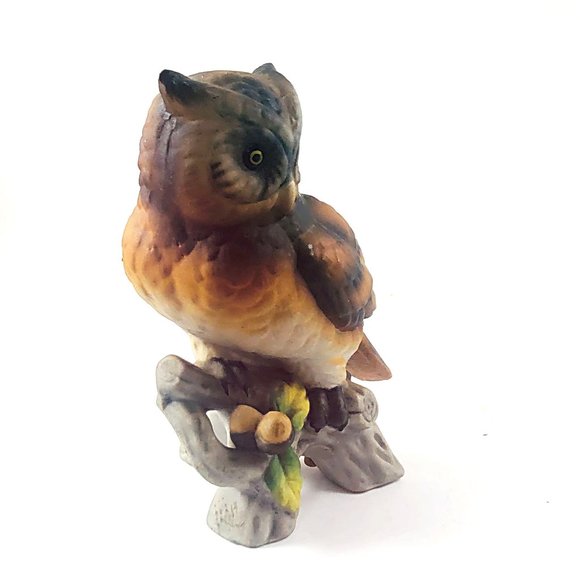 MIJ Owl on Branch with Acorns Bisque China - Picture 4 of 8
